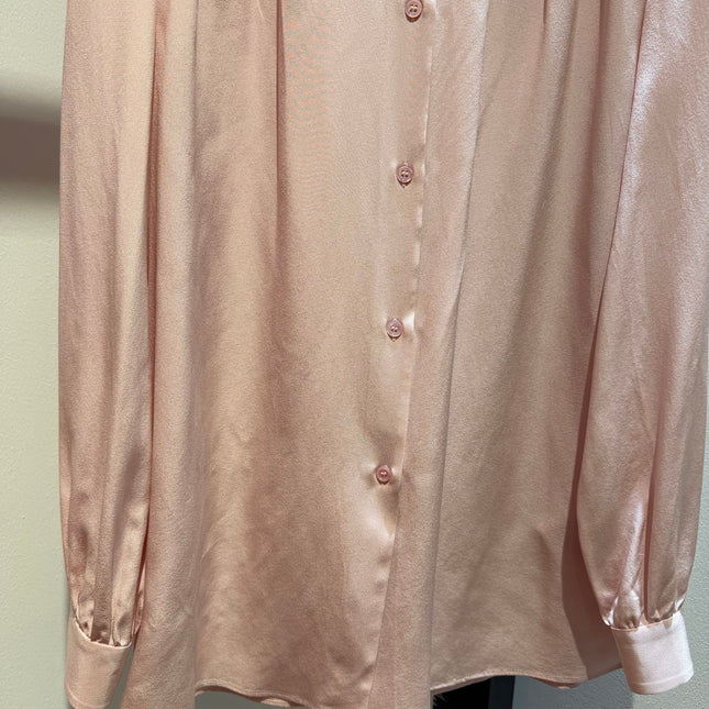VALENTINO 26S FEATHER-TRIMMED SILK SHIRT 353