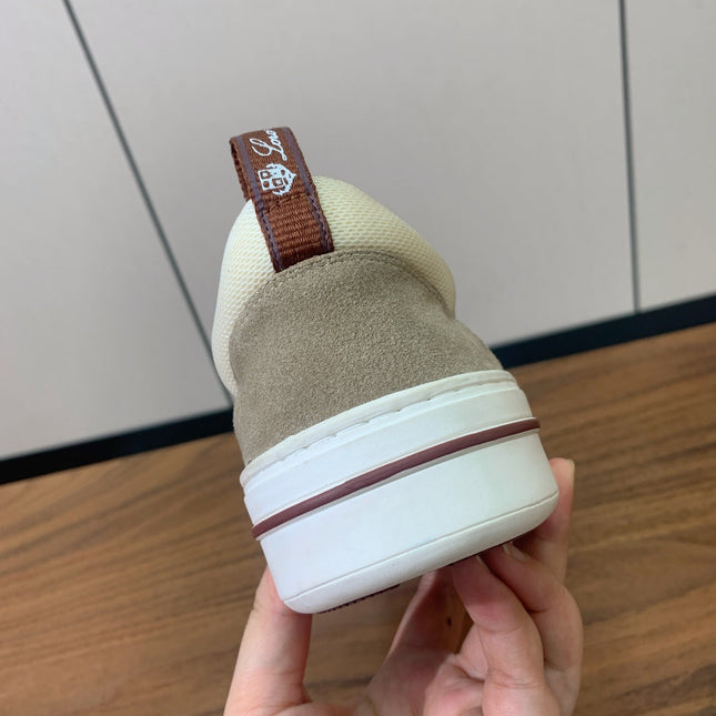 LP NEWPORT WALK SNEAKERS KHAKI AND CREAMY WHITE SUEDE