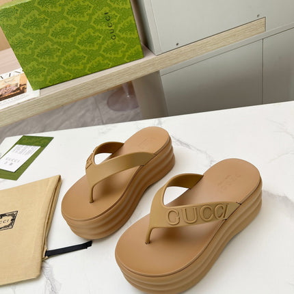 THONG PLATFORM 5 CM IN CIDER BROWN IMPORTED TPU