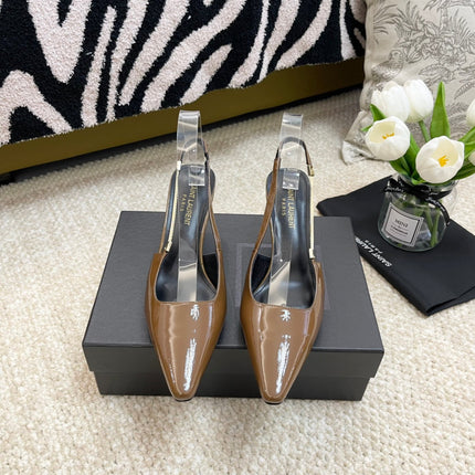 SL BLAKE SLINGBACK PUMPS CAMEL CALFSKIN