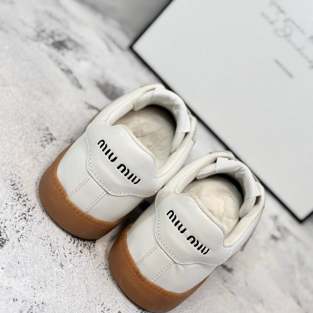 RETRO SNEAKERS WITH RIPTAPE STRAPS IN WHITE SMOOTH LAMBSKIN