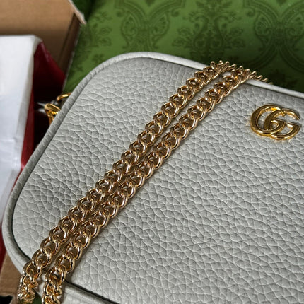 MARMONT MINI SHOULDER BAG 18 IN LIGHT GRAY CALFSKIN GOLD HARDWARE