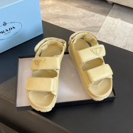 PRA FLAT NAPPA SANDALS BEIGE LAMBSKIN