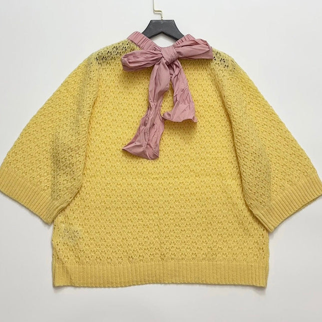 VALENTINO 26S SHORT-SLEEVE KNIT SWEATER 334
