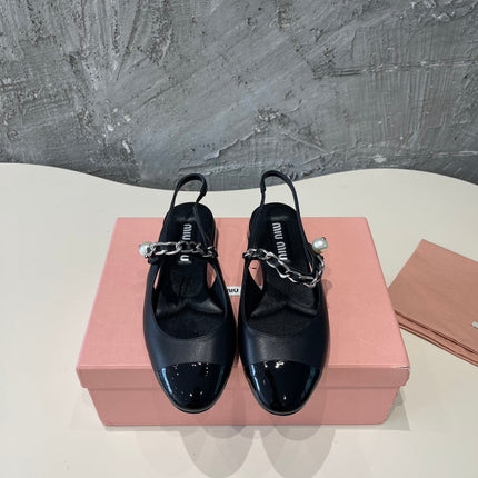 SMALL SQUARE HEAD MARY JANE SANDAL BLACK CALFSKIN