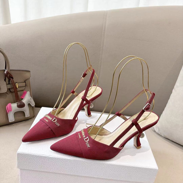 MY DD SLINGBACK PUMP 85MM IN RED DENIM