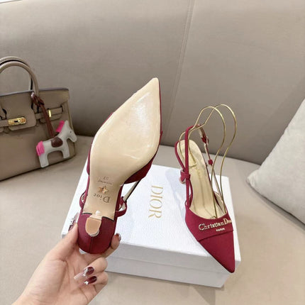 MY DD SLINGBACK PUMP 85MM IN RED DENIM