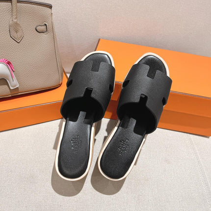 HM 25S HIGH WEDGE SANDALS IN BLACK LAMBSKIN STYLE 23