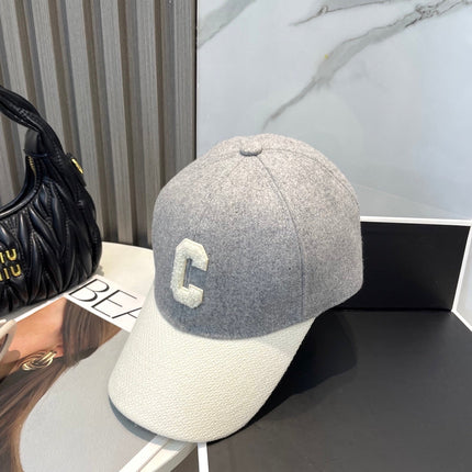 BASEBALL CAP MODEL 652409 IN WHITE AND GRAY FELTED FABRIC