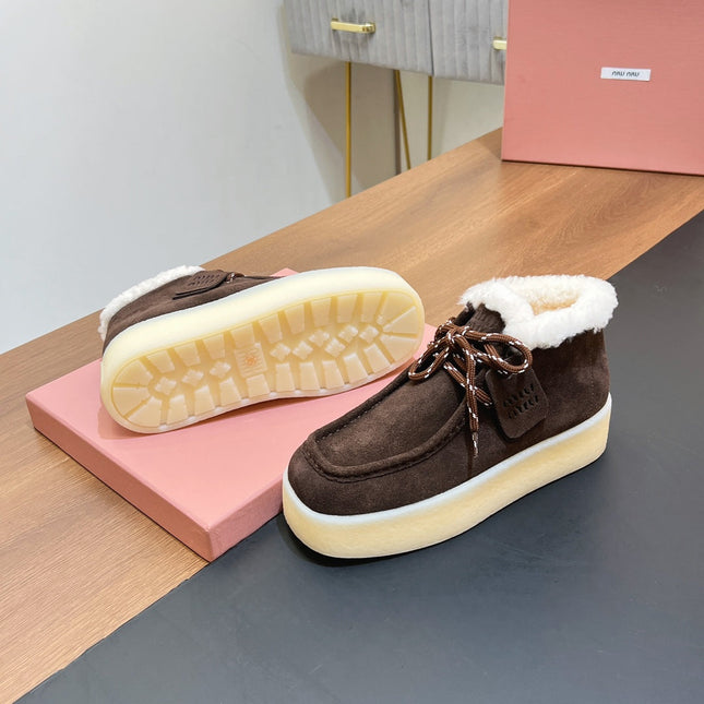 CHUKKA BOOTS IN CHOCOLATE SUEDE WITH WOOL LINING