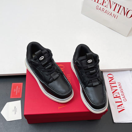 VALENTINO 25S RUNBOOT SNEAKERS IN BLACK LAMBSKIN