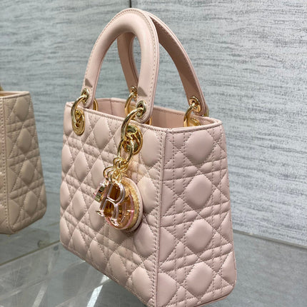 LADY MINI BAG 20 IN LIGHT PINK LAMBSKIN
