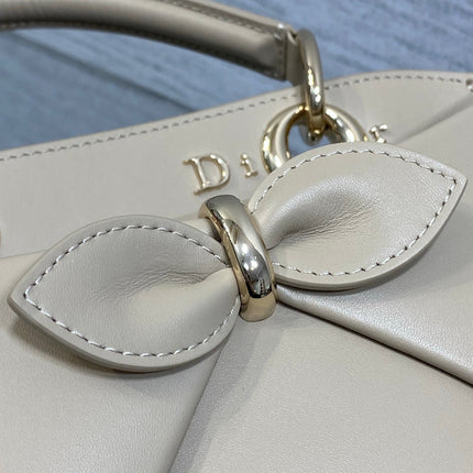 DIOR 26S CIGALE BAG 28 IN BEIGE TAUPE SMOOTH CALFSKIN GOLD HARDWARE