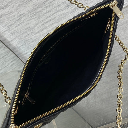 DIOR 26S MILLY-LA-FORET BAG 33 IN BLACK PUFFY MACROCANNAGE CALFSKIN GOLD HARDWARE