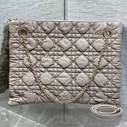 DIOR 26S LARGE MILLY-LA-FORET BAG 38 IN LIGHT BROWN PUFFY MACROCANNAGE CALFSKIN