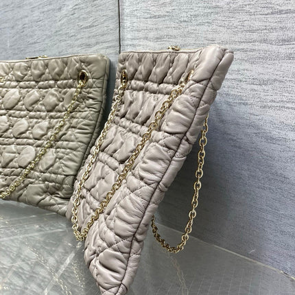 DIOR 26S LARGE MILLY-LA-FORET BAG 38 IN LIGHT BROWN PUFFY MACROCANNAGE CALFSKIN
