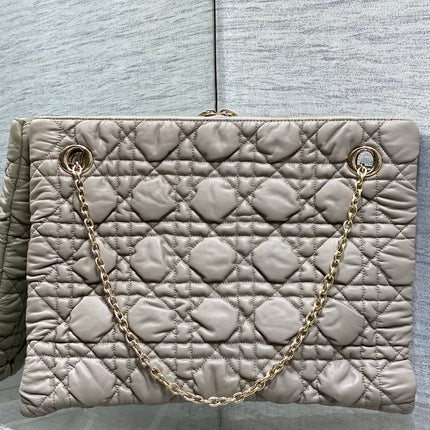 DIOR 26S LARGE MILLY-LA-FORET BAG 38 IN LIGHT BROWN PUFFY MACROCANNAGE CALFSKIN