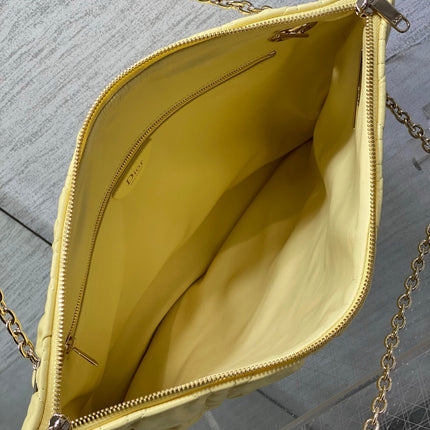 DIOR 26S LARGE MILLY-LA-FORET BAG 38 IN LIGHT YELLOW PUFFY MACROCANNAGE CALFSKIN
