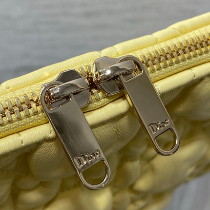DIOR 26S LARGE MILLY-LA-FORET BAG 38 IN LIGHT YELLOW PUFFY MACROCANNAGE CALFSKIN