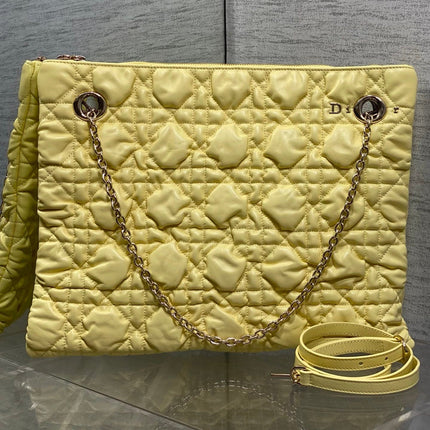 DIOR 26S LARGE MILLY-LA-FORET BAG 38 IN LIGHT YELLOW PUFFY MACROCANNAGE CALFSKIN