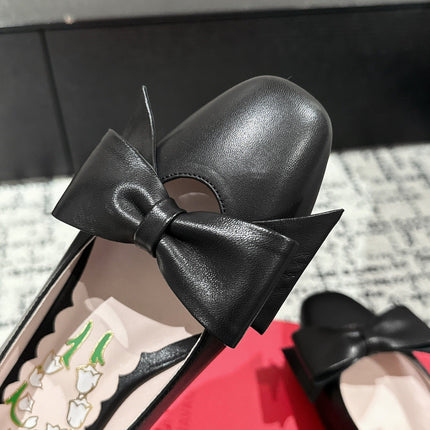 VLTN HIGH HEEL 25S 40 MM IN BLACK CALFSKIN WITH BOW