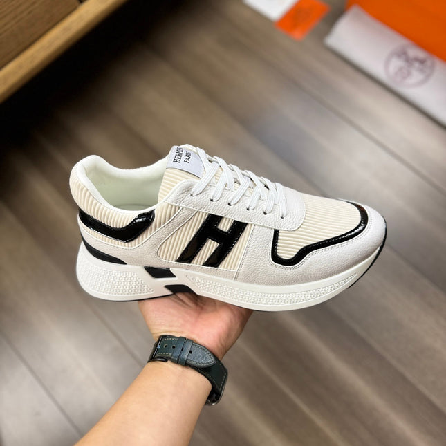 HM THICK - SOLE SNEAKER WHITE AND BLACK FABRIC