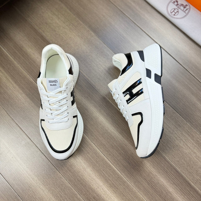 HM THICK - SOLE SNEAKER WHITE AND BLACK FABRIC