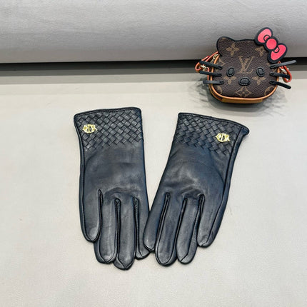TOUCHSCREEN GLOVES WITH COUPLES EDITON IN BLACK LAMBSKIN 398765