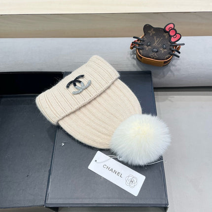 BEANIE HAT IN BISQUE BEIGE WOOL 426236