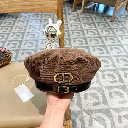 BERET HAT IN BROWN VELVET 430043
