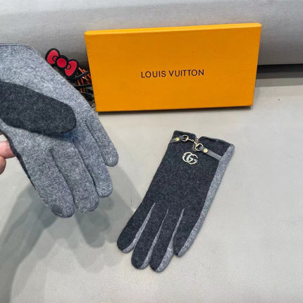 GLOVES IN CHARCOAL MIX LIGHT GRAY WOOL 454558