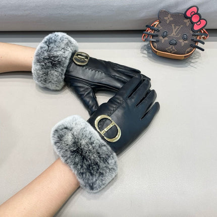 GLOVES IN BLACK LAMBSKIN AND RABBIT FUR 460082
