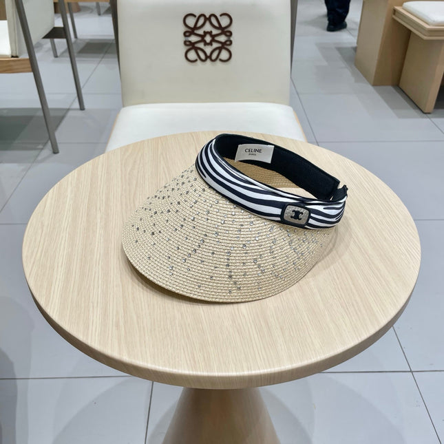 VISOR HAT MODEL 652216 IN BEIGE WOVEN STRAW