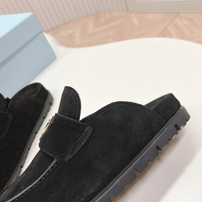 PRA SABOTS MULES BLACK SUEDE