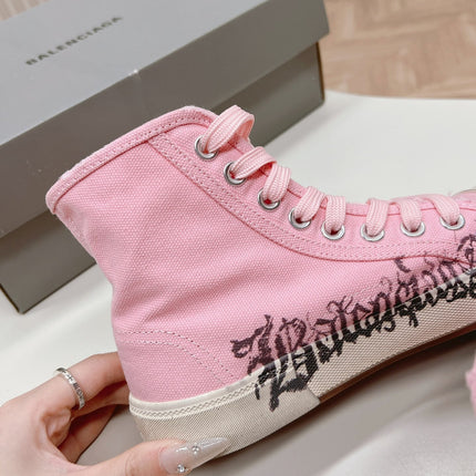 HIGH-TOP SNEAKERS GRAFFITI IN PINK CANVAS