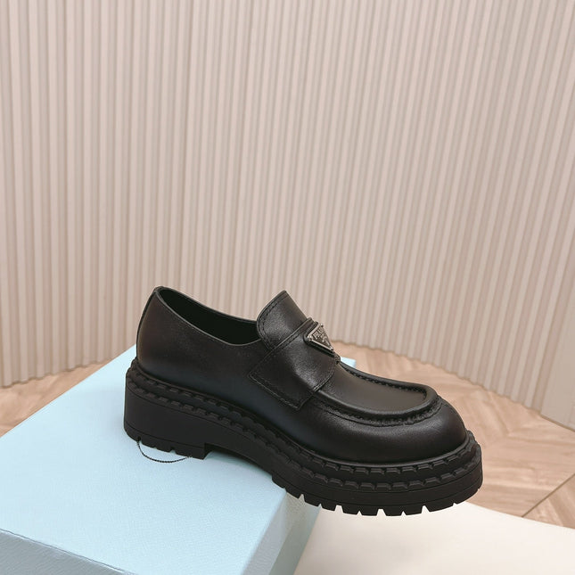 PRA BRUSHED MONOLITH LOAFERS BLACK CALFSKIN
