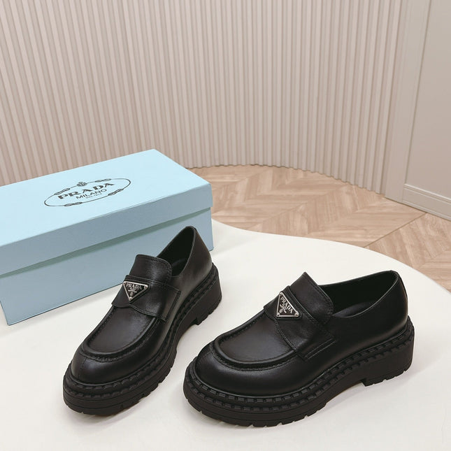 PRA BRUSHED MONOLITH LOAFERS BLACK CALFSKIN