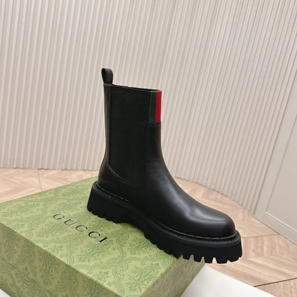 GG CLASSIC MARTIN BOOTS IN BLACK IMPORTED CALFSKIN