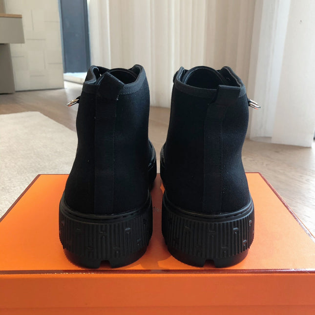 HM ITINERAIRE ANKLE BOOT BLACK CANVAS