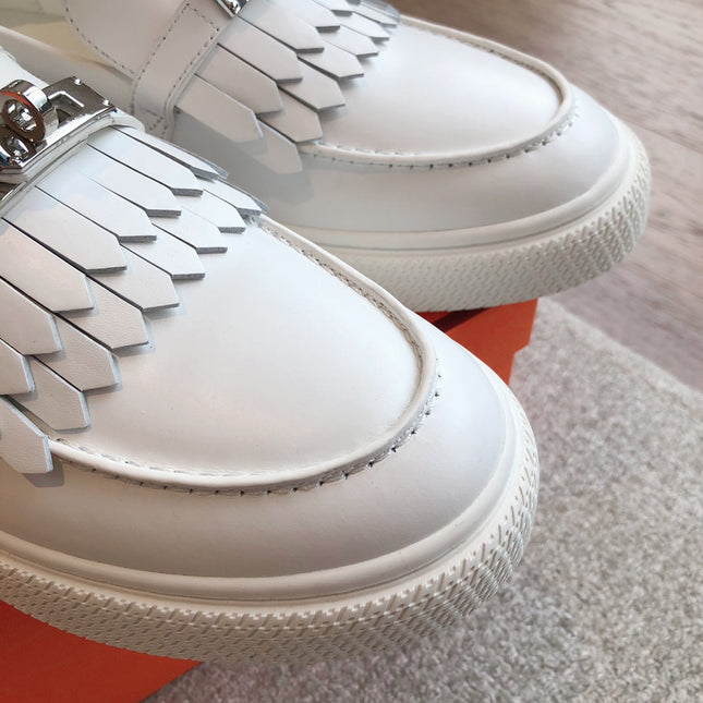 GAME SLIP-ON SNEAKER WHITE WITH TASSELS CALFSKIN