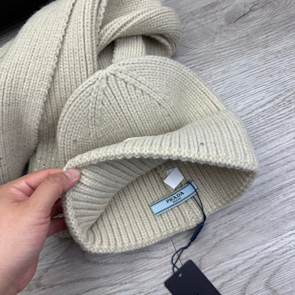 PRADA 26S SET SCARF AND BEANIE HAT 508762