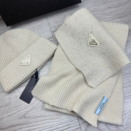 PRADA 26S SET SCARF AND BEANIE HAT 508762