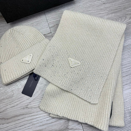 PRADA 26S SET SCARF AND BEANIE HAT 508762