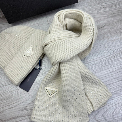 PRADA 26S SET SCARF AND BEANIE HAT 508762