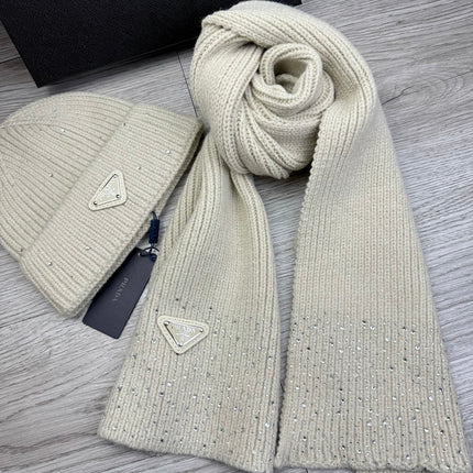 PRADA 26S SET SCARF AND BEANIE HAT 508762