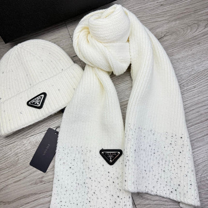 PRADA 26S SET SCARF AND BEANIE HAT 508763