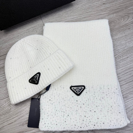 PRADA 26S SET SCARF AND BEANIE HAT 508763