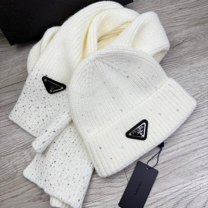PRADA 26S SET SCARF AND BEANIE HAT 508763