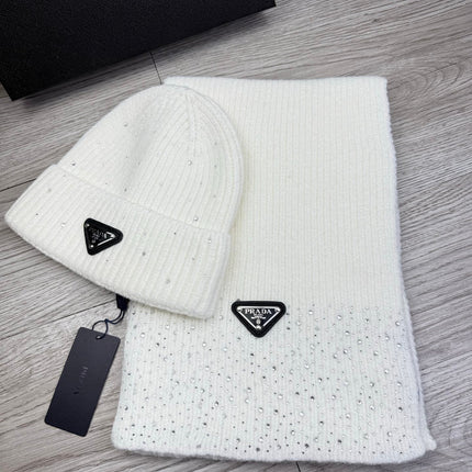 PRADA 26S SET SCARF AND BEANIE HAT 508763