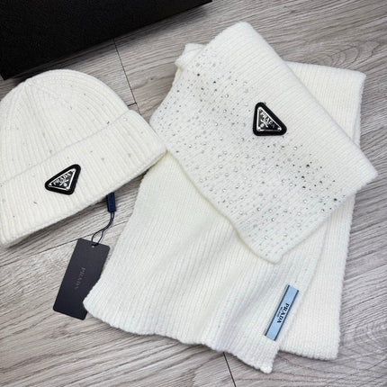 PRADA 26S SET SCARF AND BEANIE HAT 508763